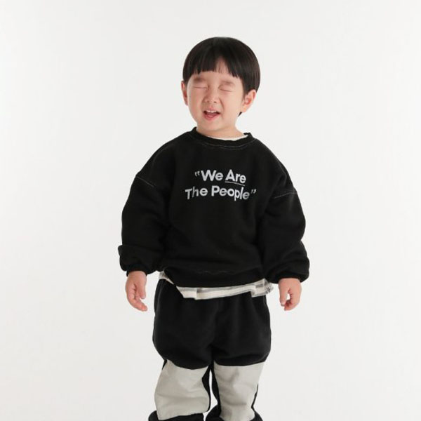 피플맨투맨 블랙 멜란지 XS-XL 국내