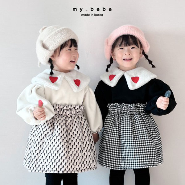 마이베베 하트카라맨투맨 유아동복 키즈 주니어 등원룩 나들이 데일리