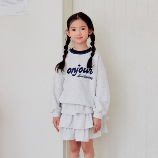 꼼마제이KC 봉쥬르더블넥맨투맨 *S~XXL*