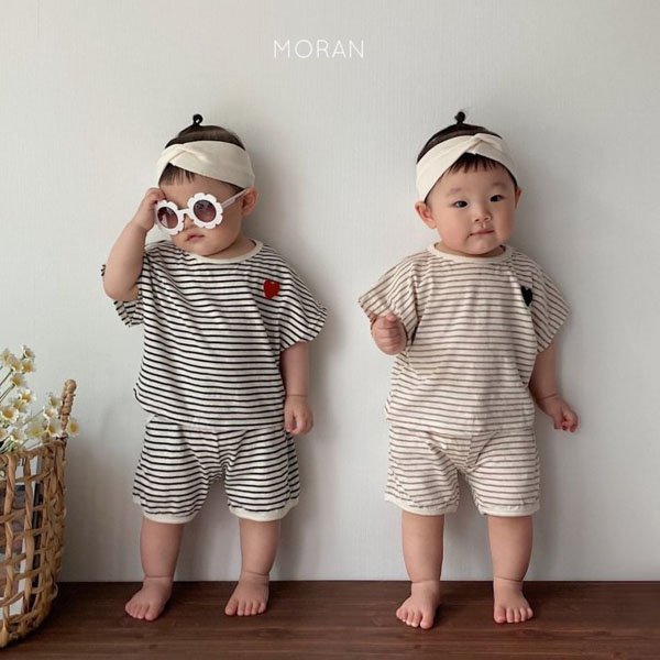 모란 모노하트베베상하세트 유아동 아기옷 베이비 데일리 나들이